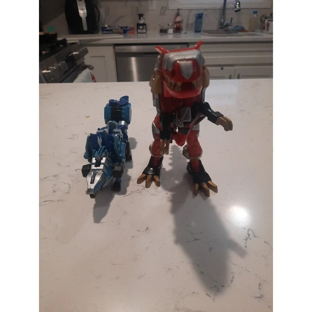 Power Rangers Dino Thunder Blue Ranger And Red Ranger Transforming Dimetrozor